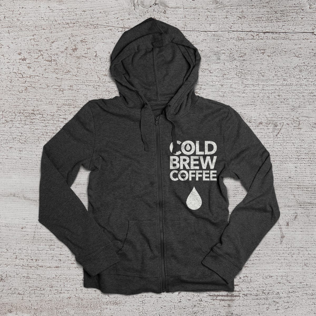 Branded hoodie for Cold Brew Coffee Lab – merchandise design