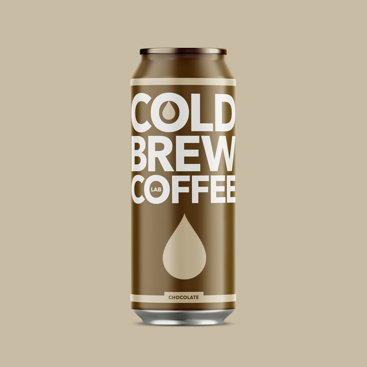 Branded beverage can design for Cold Brew Coffee Lab – retail-ready packaging
