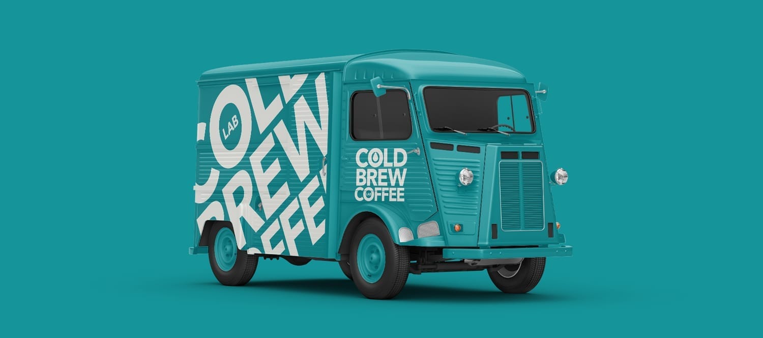 Sign-written coffee van for Cold Brew Coffee Lab – brand activation asset