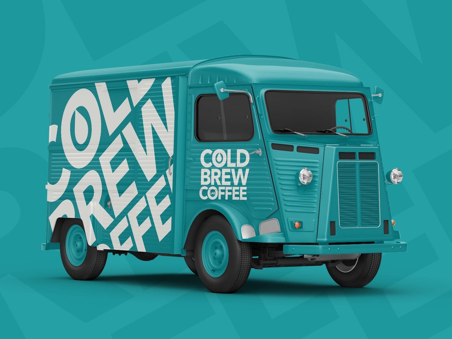 Sign-written coffee van for Cold Brew Coffee Lab – brand activation asset