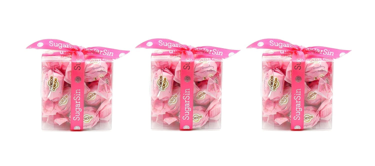 Sugarsin premium confectionery in transparent gift box – product photography