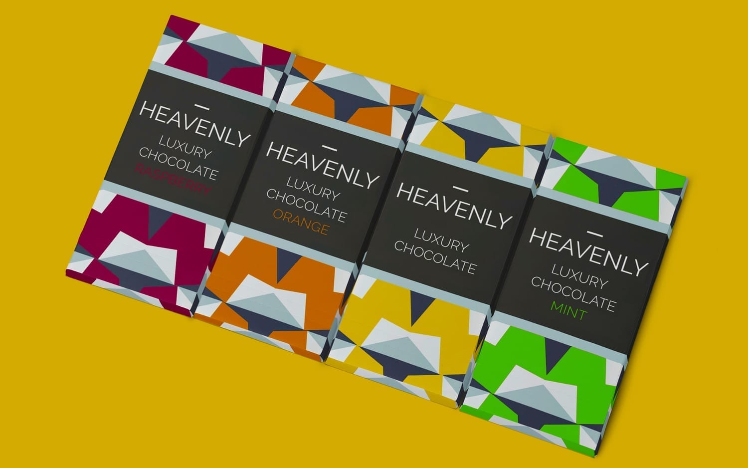 Four Heavenly Luxury Chocolate bars – FMCG product packaging design