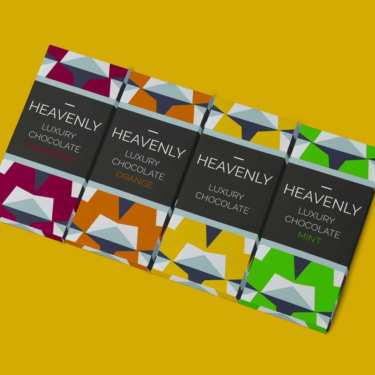 Four Heavenly Luxury Chocolate bars – FMCG product packaging design