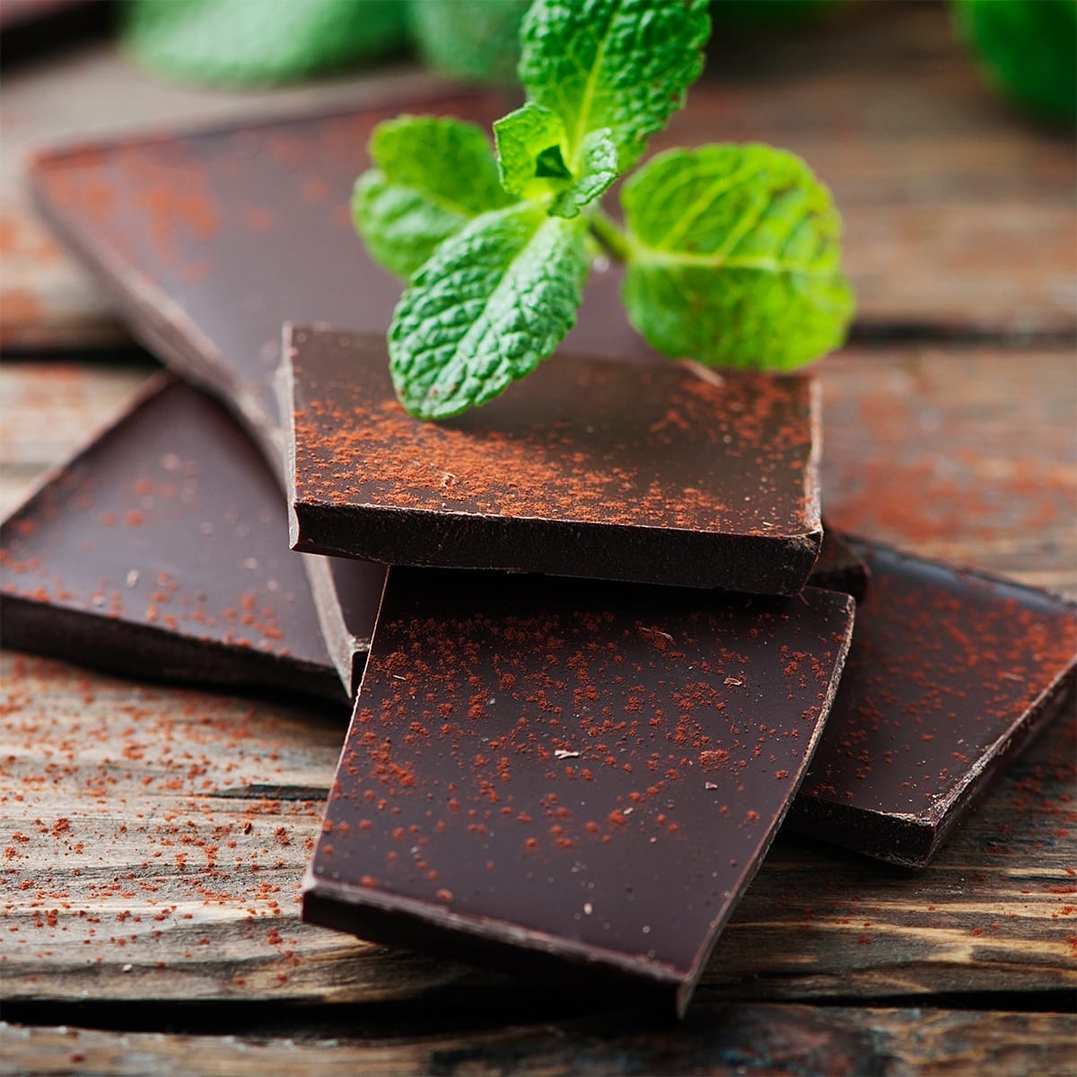 Stack of mint chocolate – Heavenly Luxury Chocolate product shot
