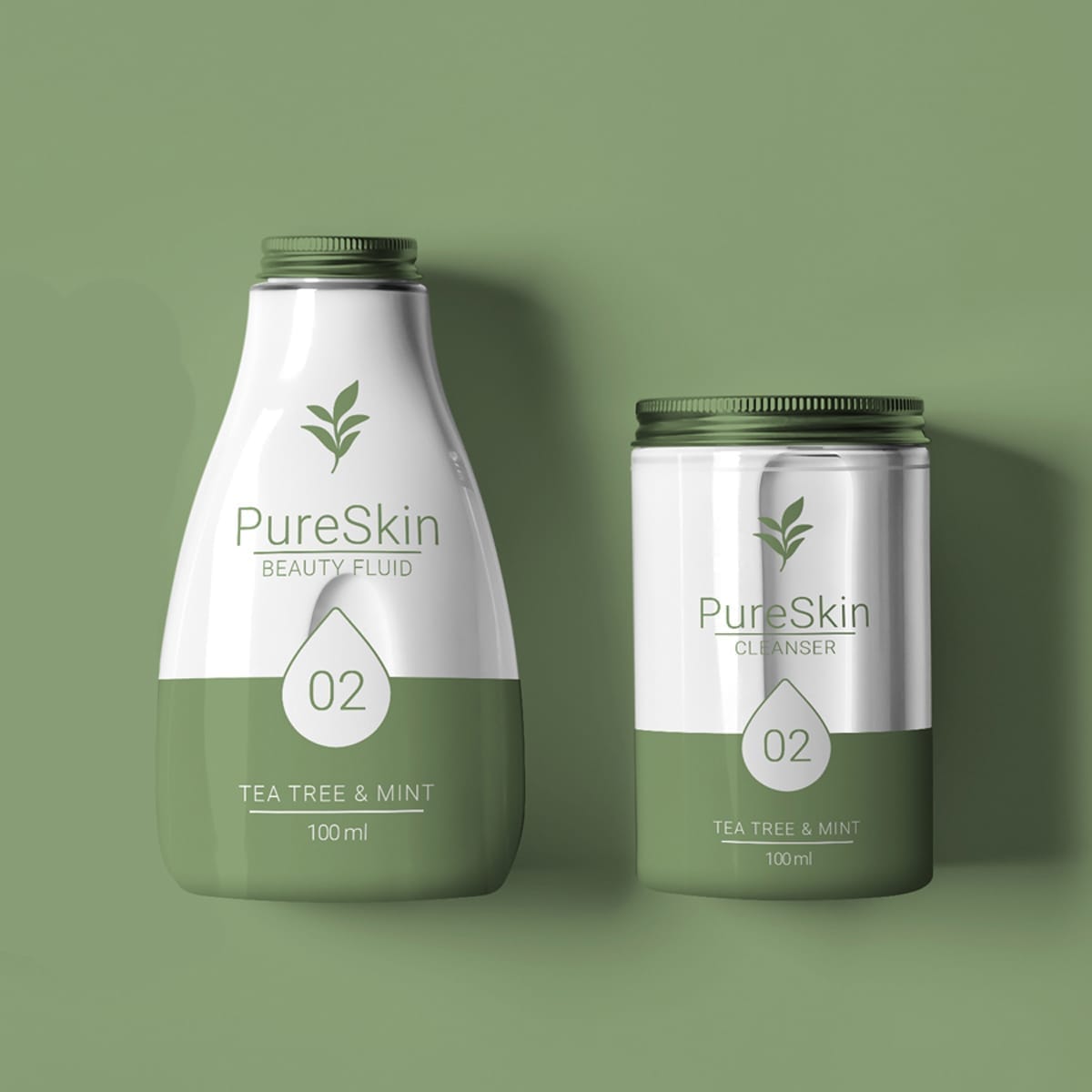 FMCG packaging design for PureSkin Beauty Fluid - skincare branding project