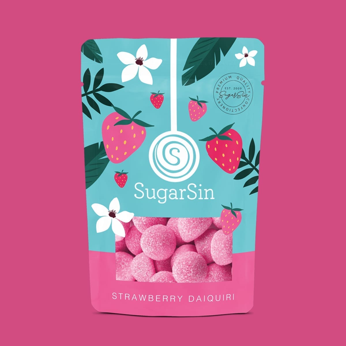 Brand packaging design for SugarSin – confectionary packaging project
