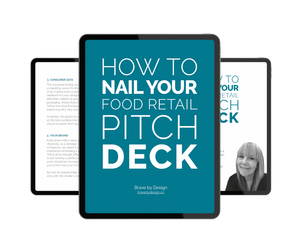 Free guide for FMCG brands - How to nail your food retail pitch deck by Brave by Design