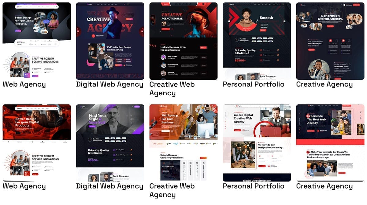 Thèmes de site disponibles