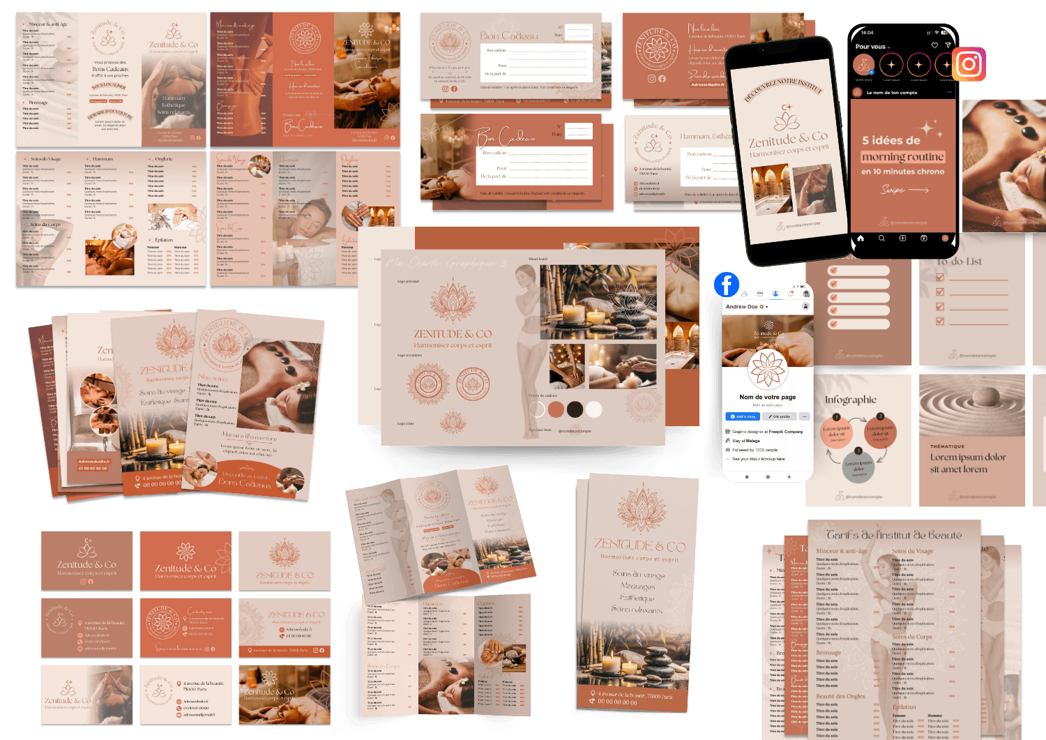 Kit graphique pour institut de beauté bien-être