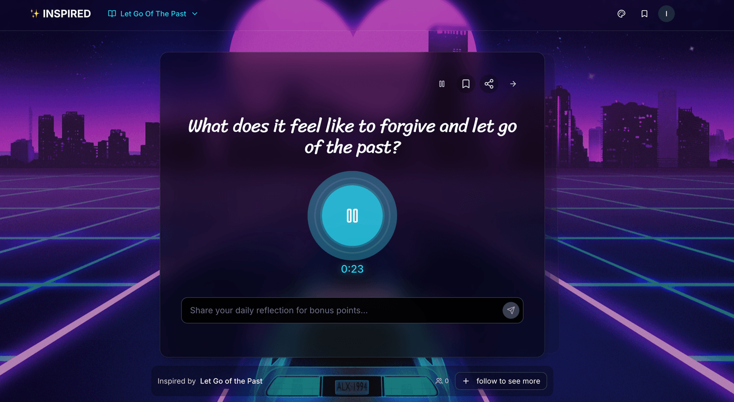 Screenshot of the Inspired app collections.