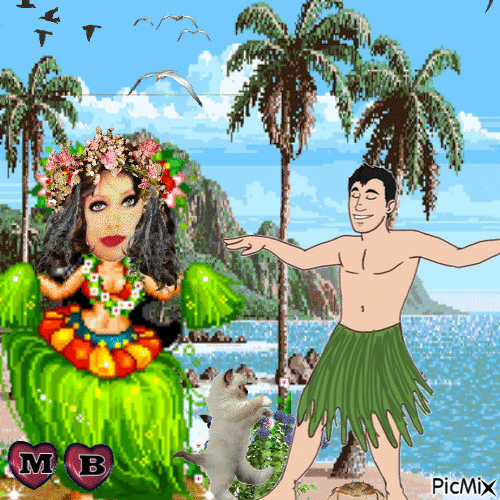 Une image contenant ciel, plage, arbre, femme    Description générée automatiquement