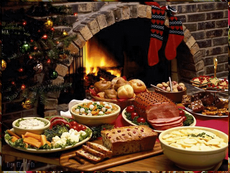 Une image contenant nourriture, cheminée, intérieur, Noël    Description générée automatiquement