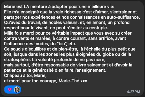 Témoignage écrit d'élève 2