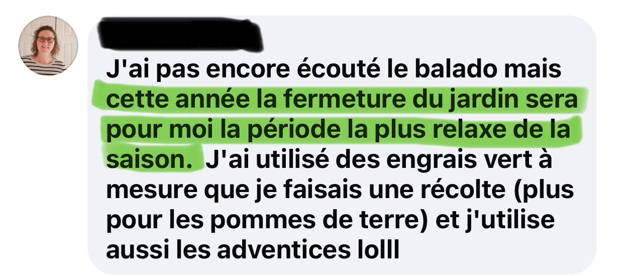 Terrain nourricier d'une personne accompagnée