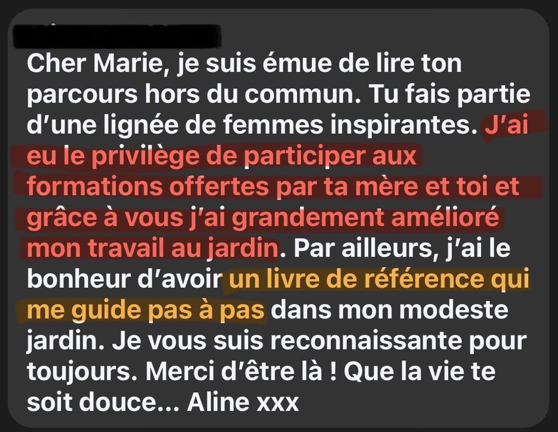 Potager d'une personne accompagnée par Marie Thévard