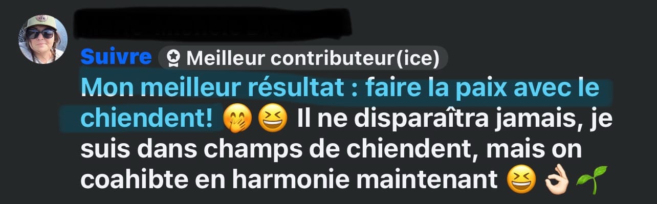 Récolte obtenue par une personne accompagnée