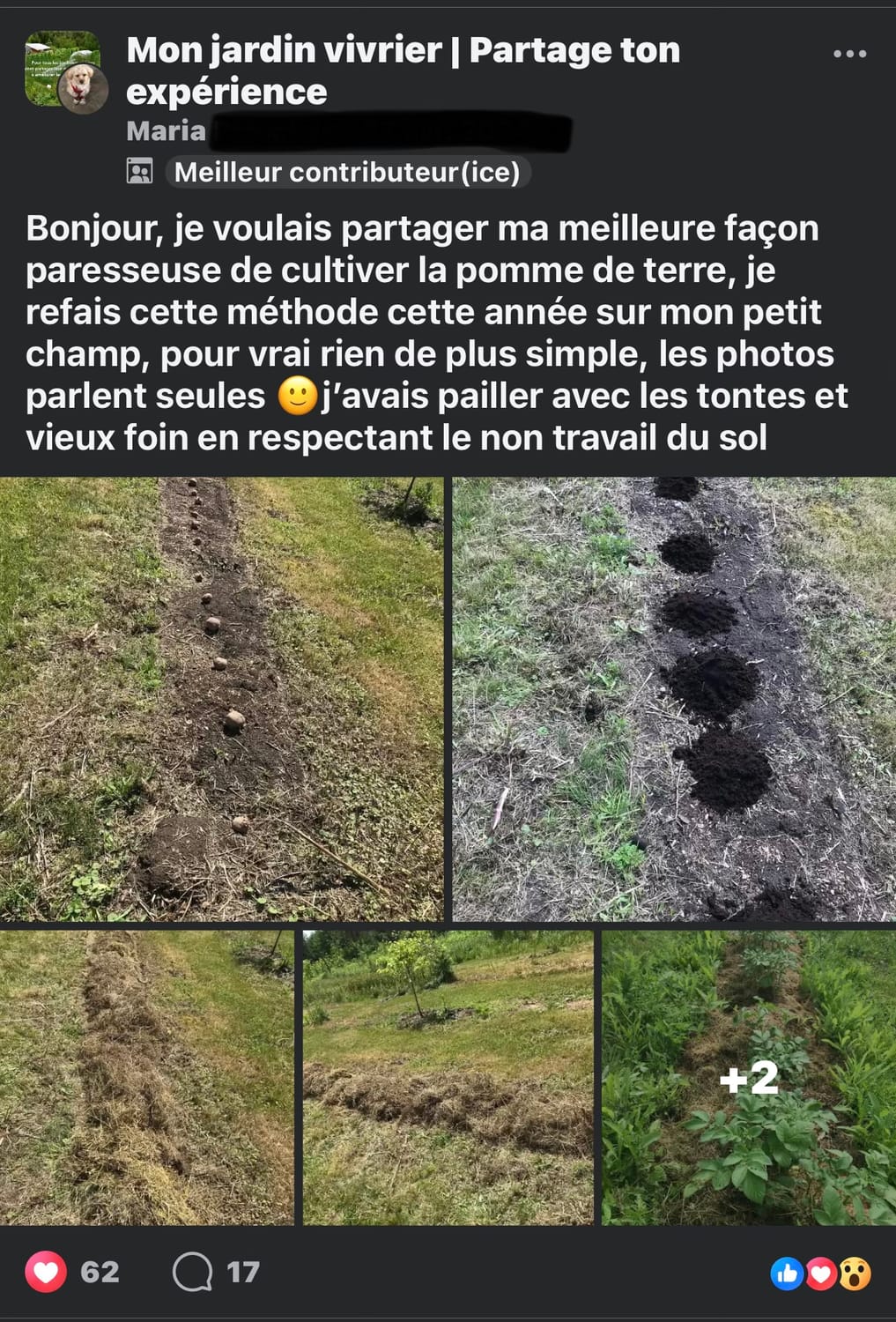 Échange dans le groupe Mon jardin vivrier