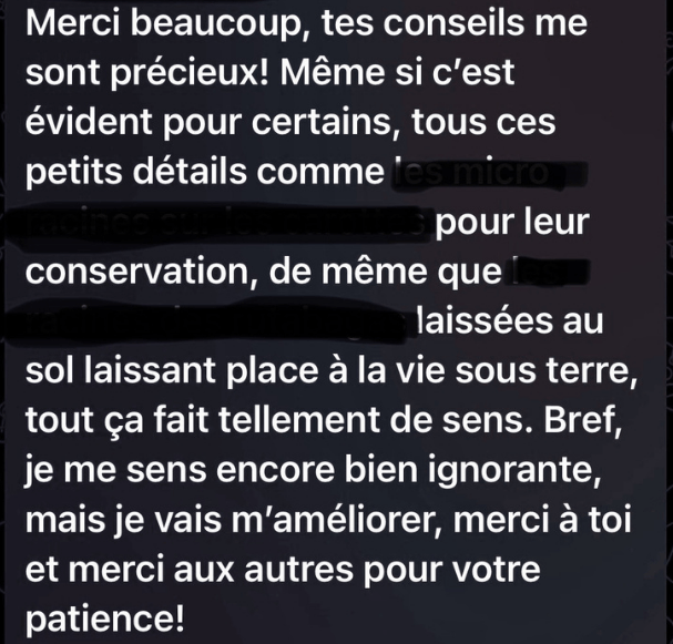 Témoignage d'un membre du groupe Mon jardin vivrier