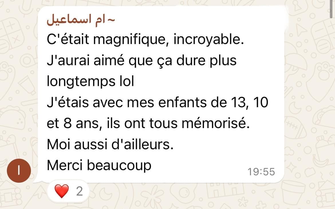 Témoignage WhatsApp d'une maman