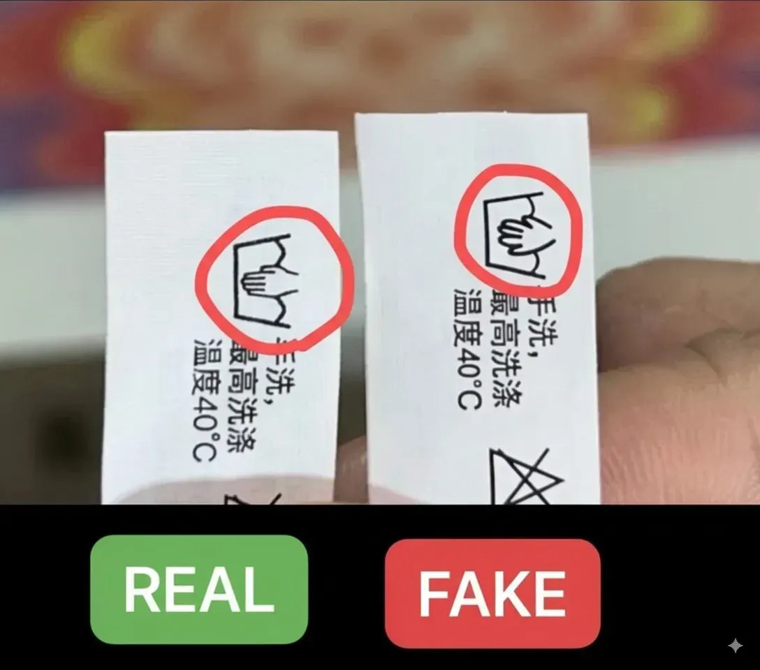 Labubu wash label - Real vs Fake