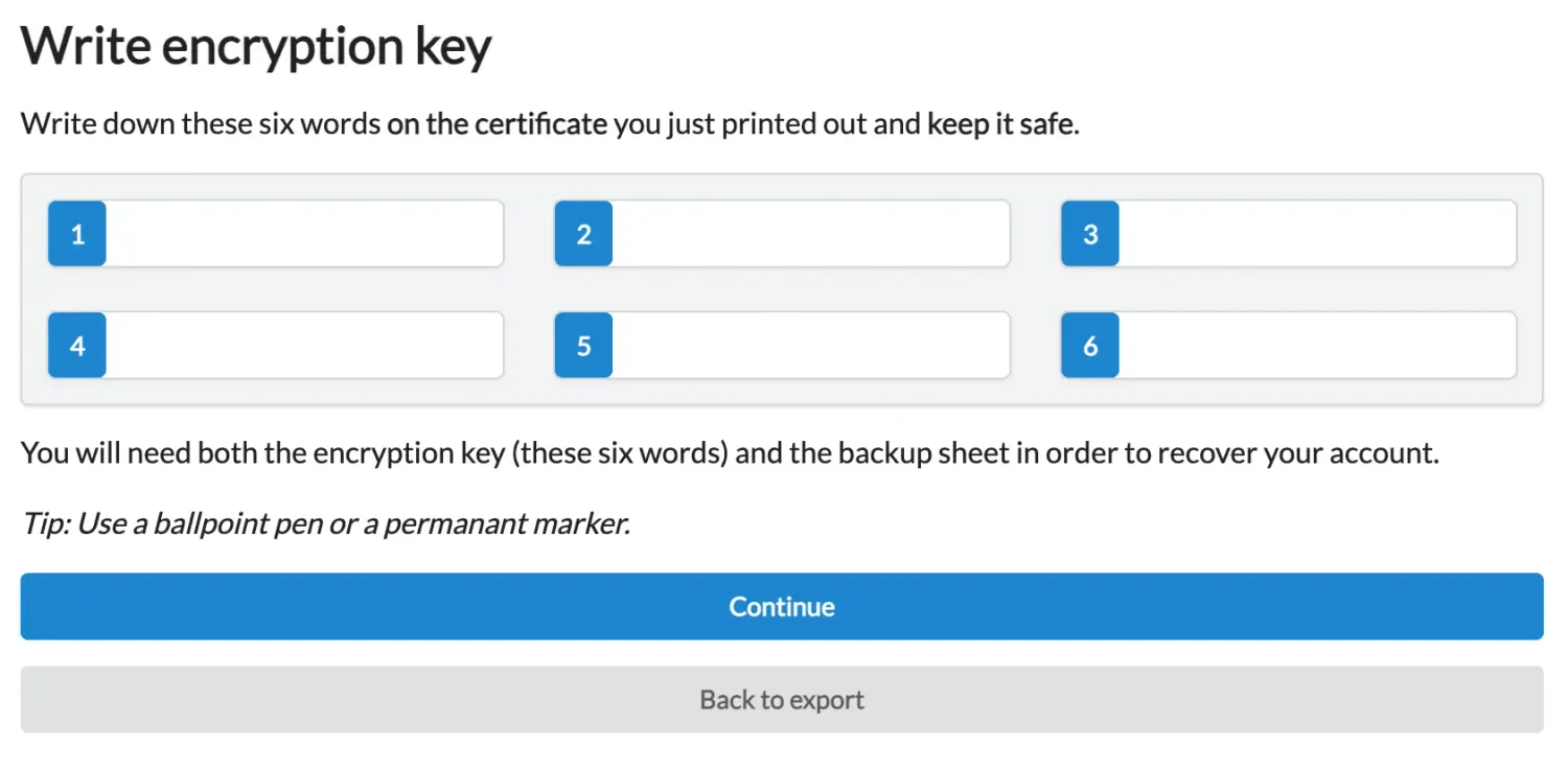 Encryption key words — Hoken Tech