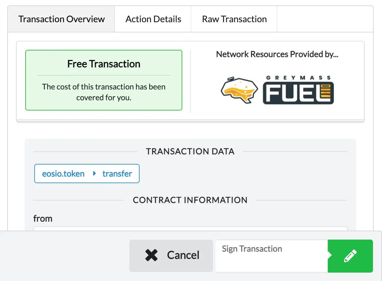 EOS Swap Transaction