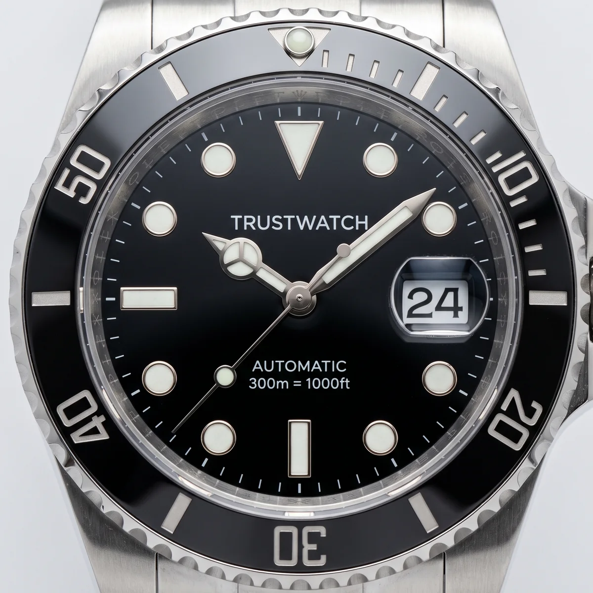 Sample dive watch dial being analysed