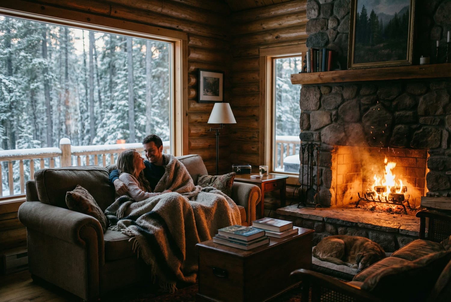 Week-end romantique couple cabane Saint-Valentin