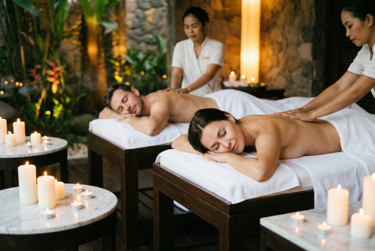 Massage duo couple spa Saint-Valentin cadeau expérience