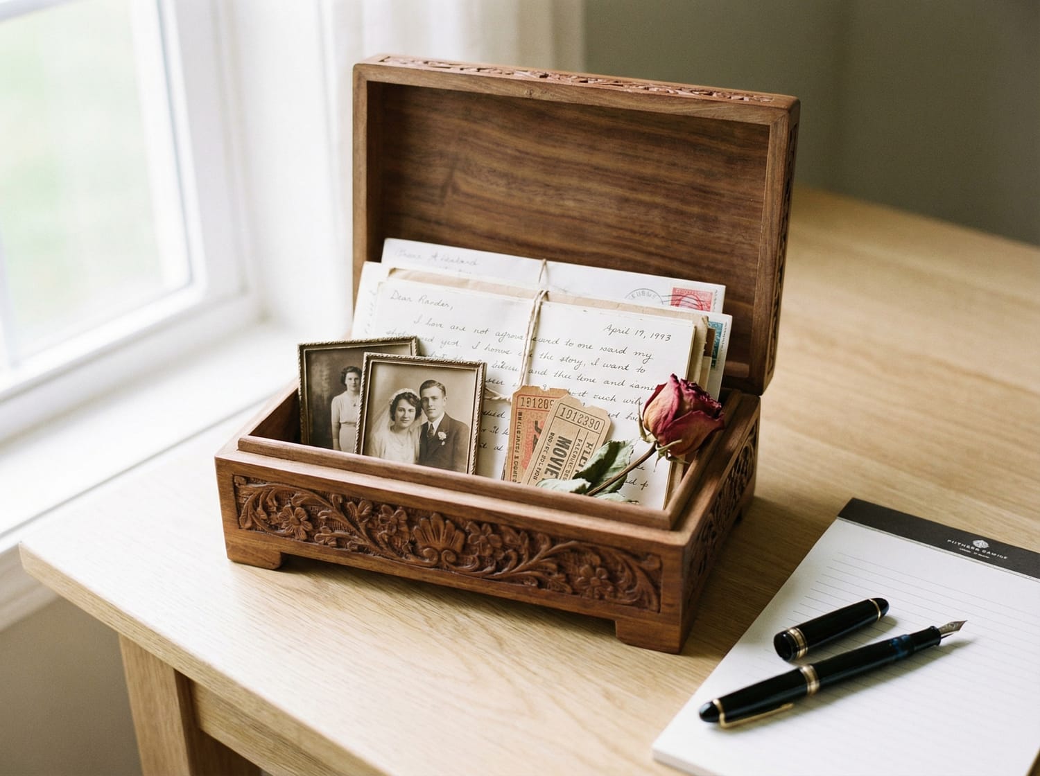 Capsule temporelle de couple pour la Saint-Valentin avec lettres et souvenirs