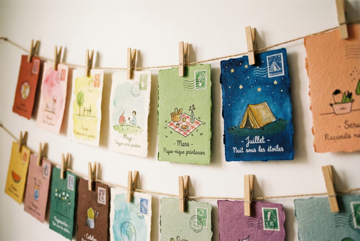 Calendrier DIY 12 mois aventures couple Saint-Valentin avec activités personnalisées