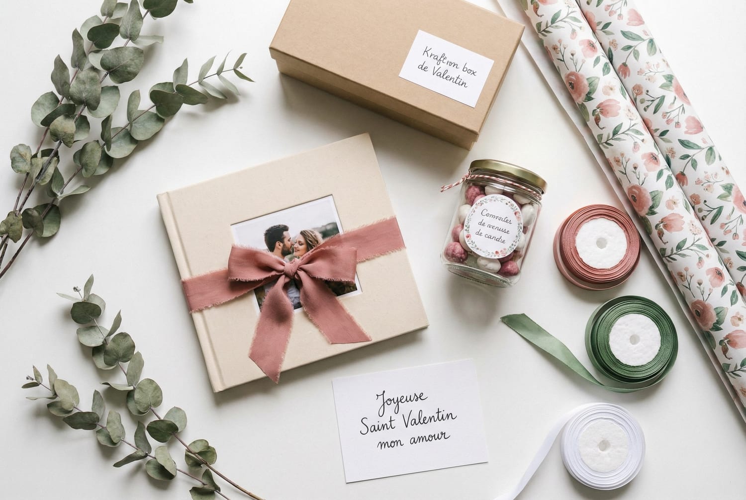 Présentation emballage soigné cadeaux DIY faits-maison Saint-Valentin