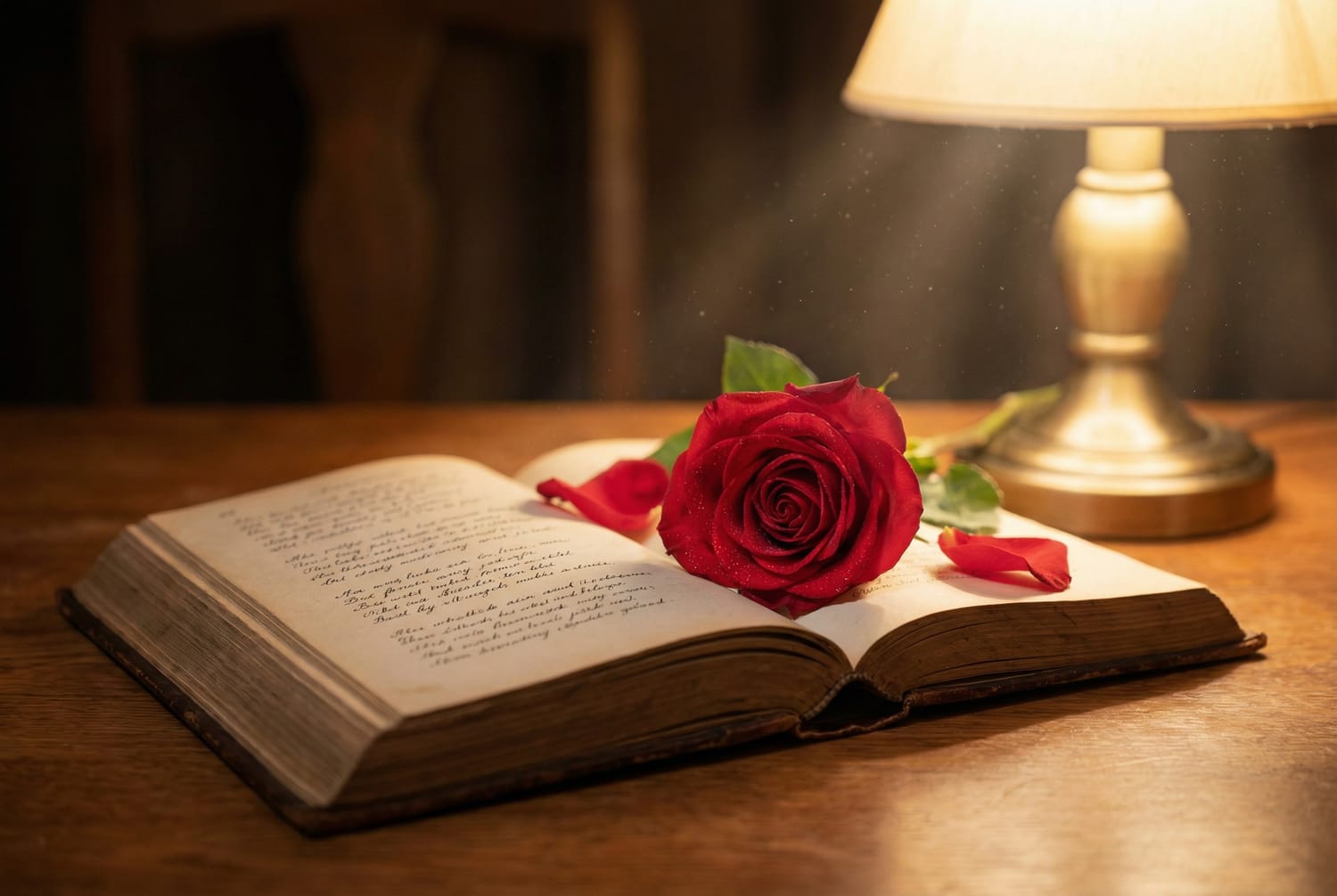 Livre de citations d'amour poétiques avec rose pour Saint-Valentin