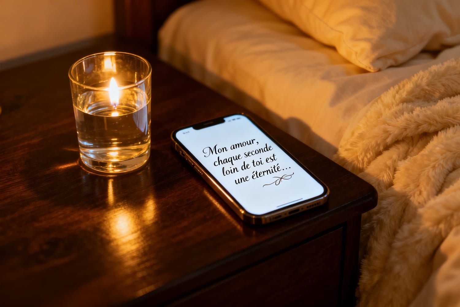 téléphone message amour bonne nuit table de nuit