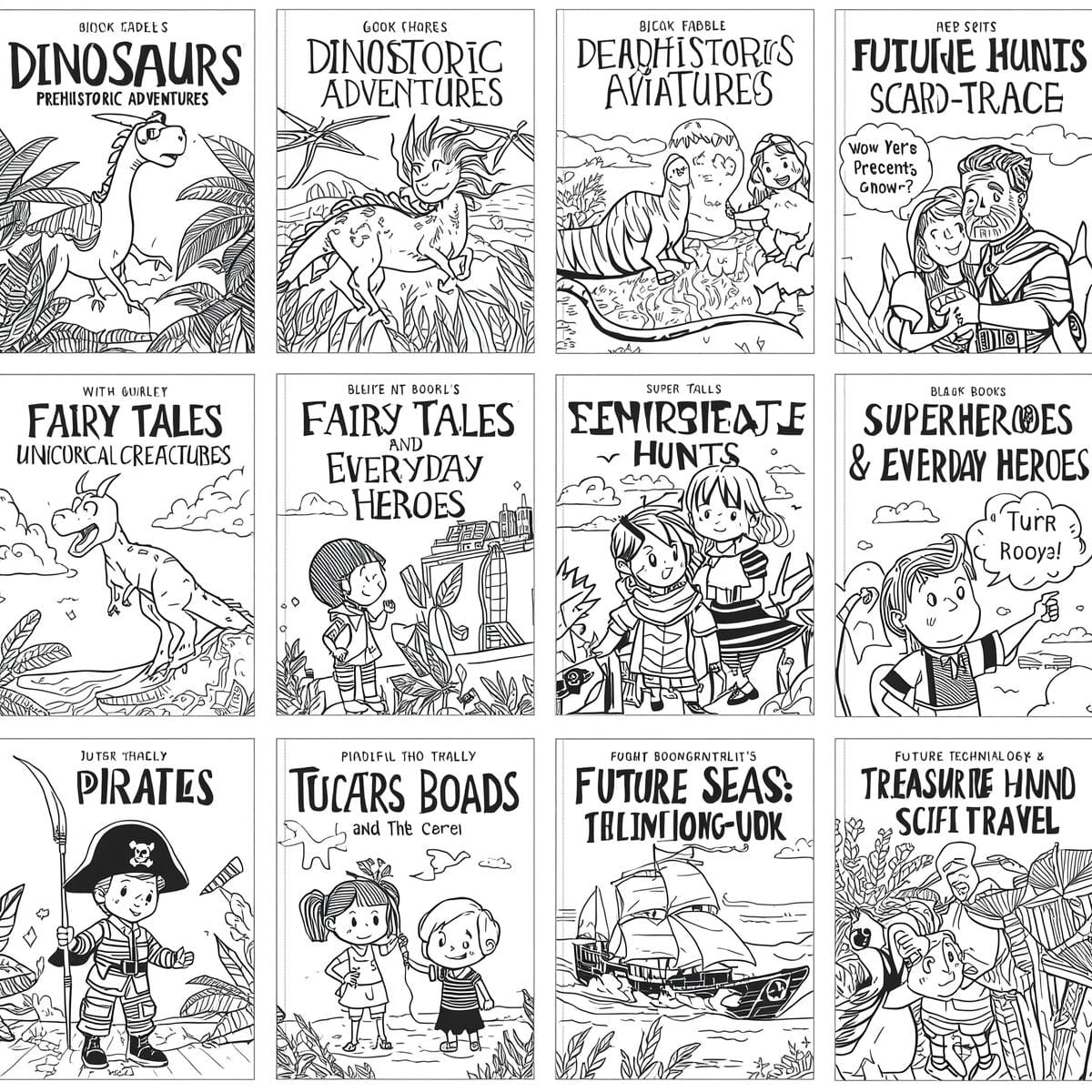 High-quality fantasy and magical school themed printable coloring pages for children, ready for commercial use and digital download sales.
