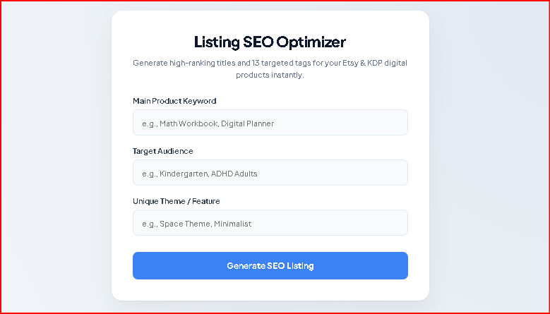 AI Listing Optimizer PRO ENGINE