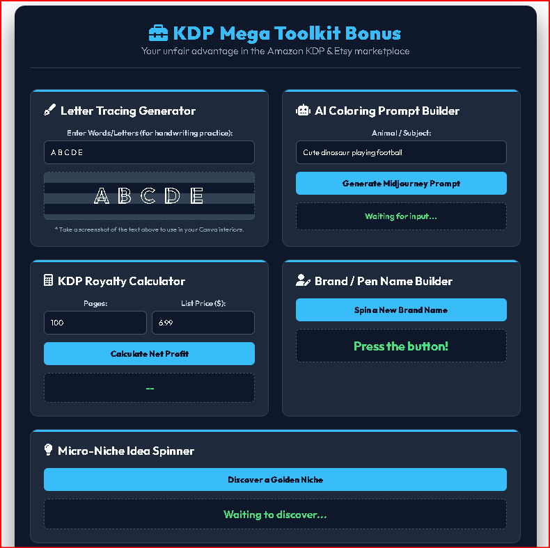 KDP Mega Toolkit Bonus