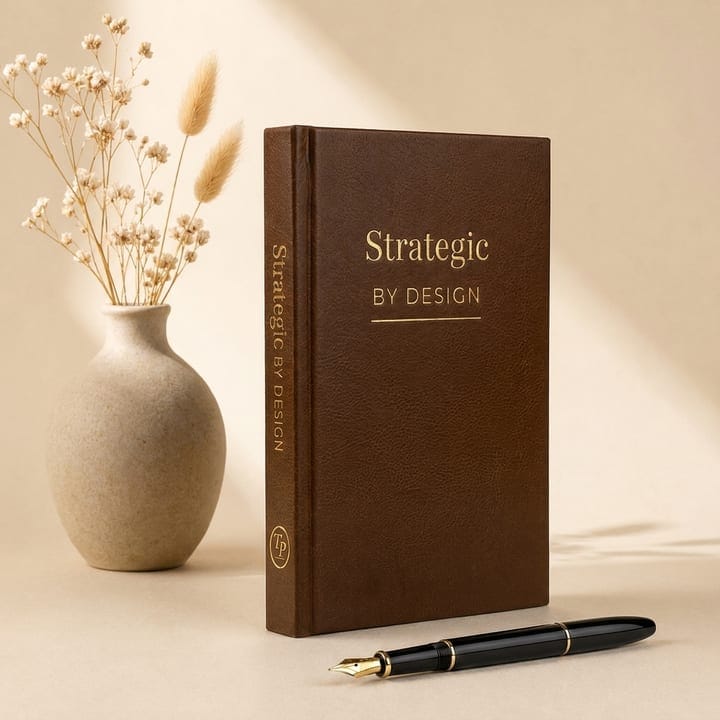 Strategic by Design planner in brown leather hardcover