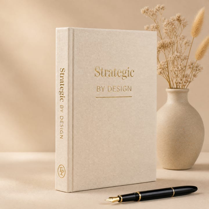 Strategic by Design planner in beige linen hardcover