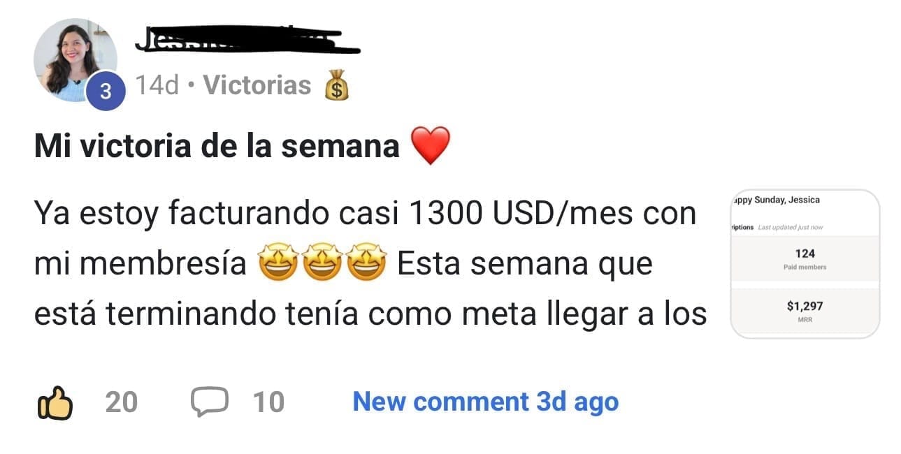Testimonio cliente Aceleradora de Membresías