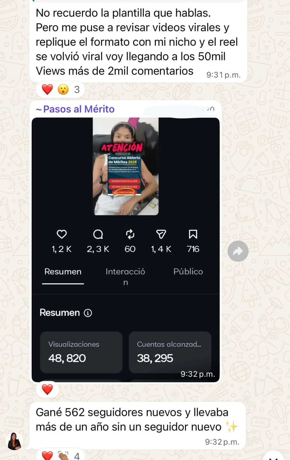 Testimonio - reel viral 48 mil views