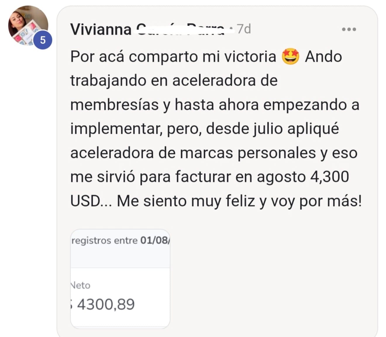 Testimonio original de Vivianna
