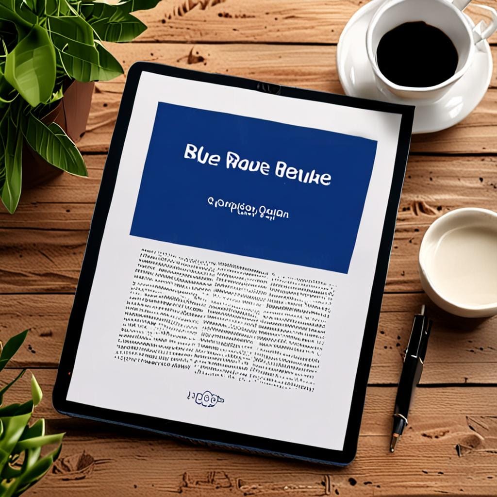 premium blue ebook guide mockup