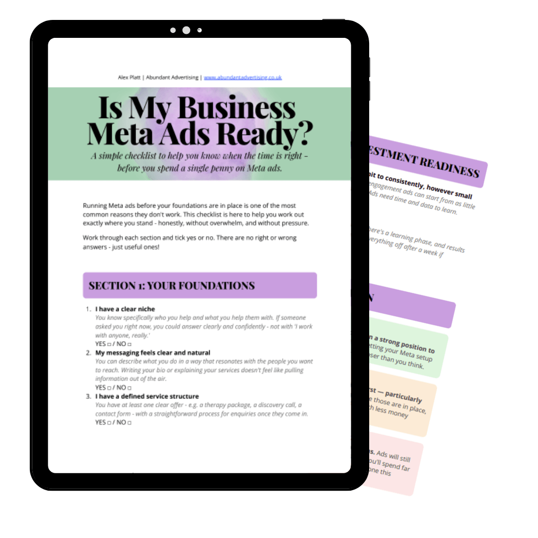 Mock up image of free "Is my Private Practice Ads Ready" checklist