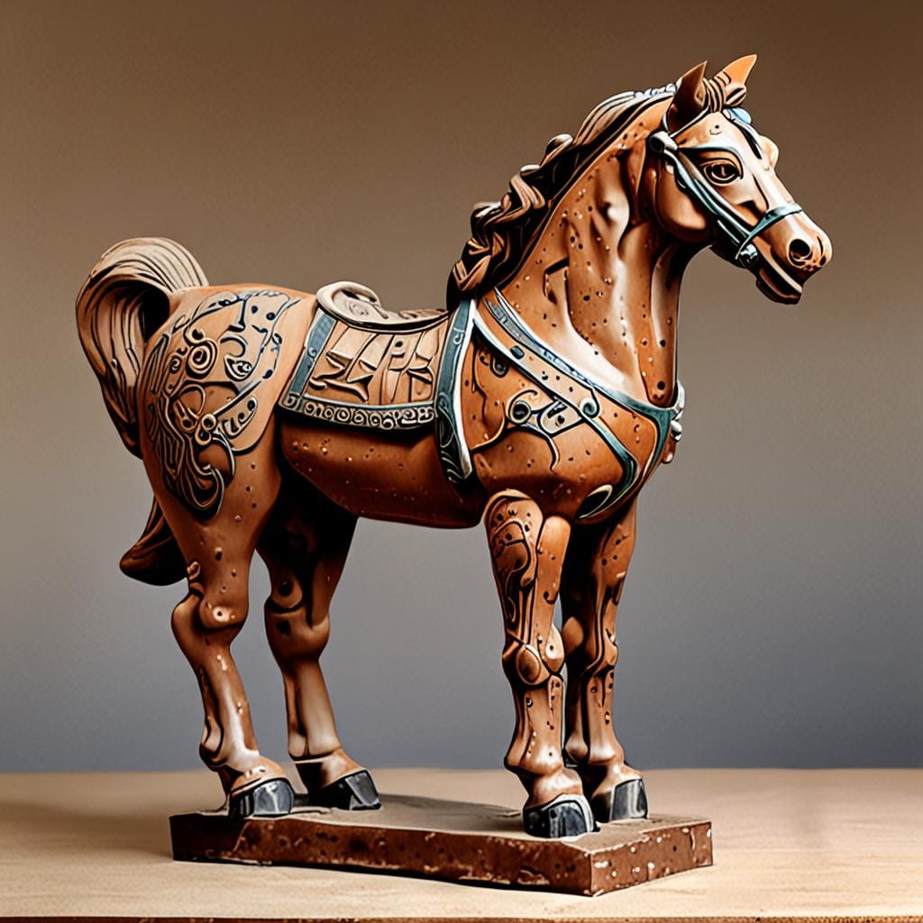 tang dynasty ceramic horse sculpture
