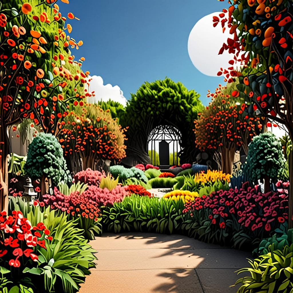 digital art installation abstract garden