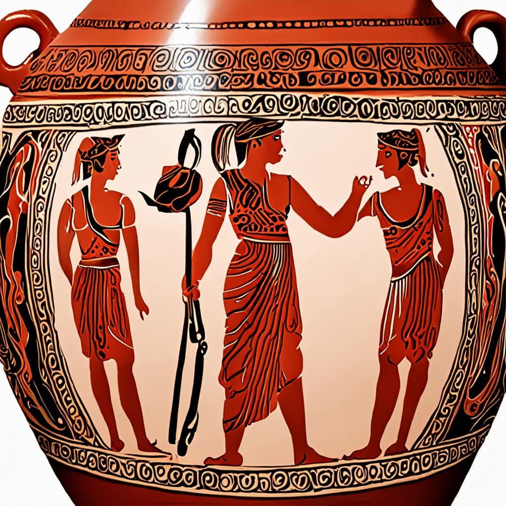 ancient greek amphora red figure pottery