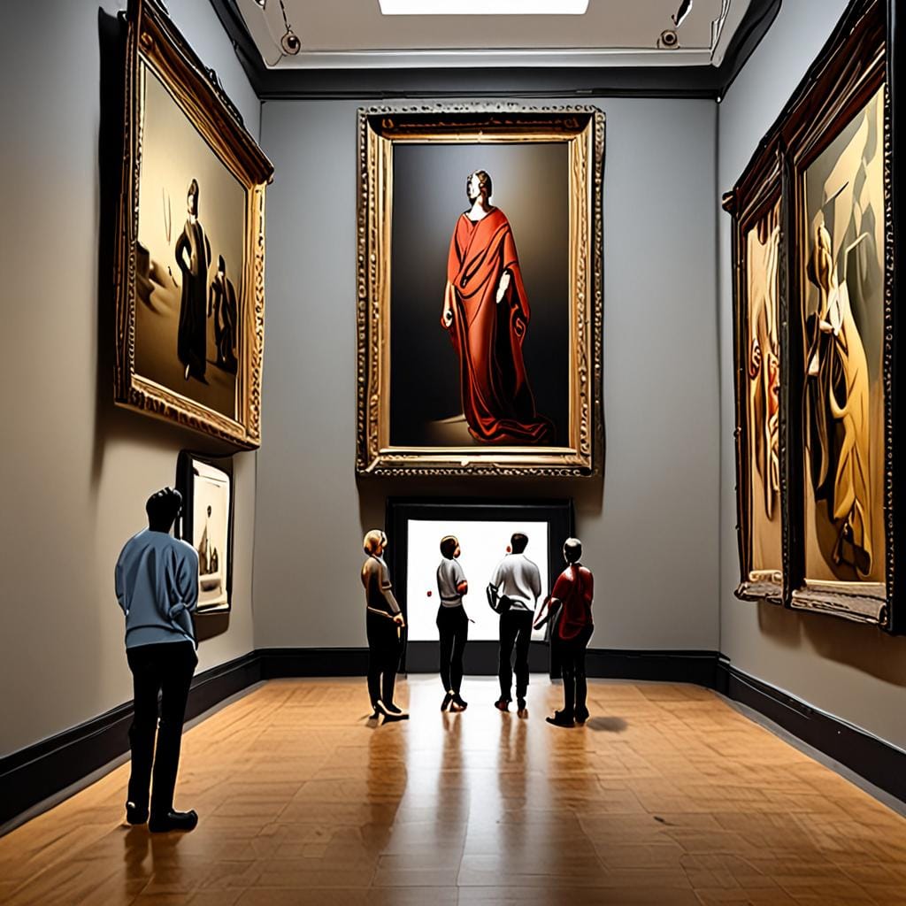 Museum Visitors in Gallery