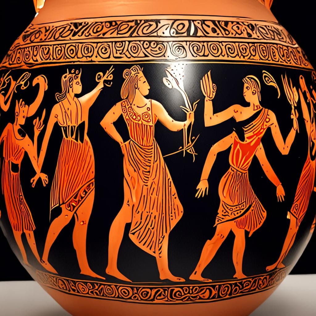 Amphorae with Red Figure Scene