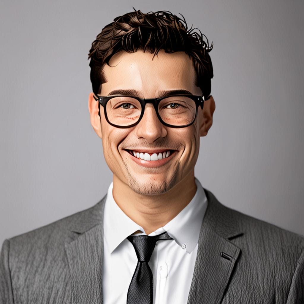 smiling man portrait glasses